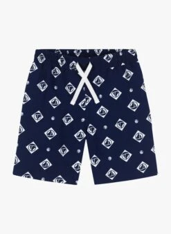 PETIT BATEAU Short De Bain Imprimé Logo | Bleu
