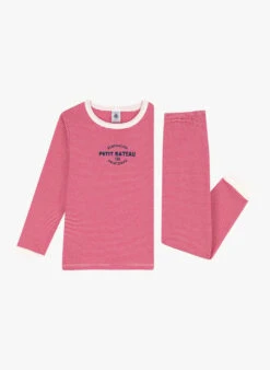 PETIT BATEAU Pyjama Milleraies En Coton Bio | Rouge -Petit Bateau 4146696