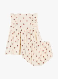 PETIT BATEAU Robe Et Bloomer Imprimés En Gaze De Coton | Multicolore -Petit Bateau 4146698