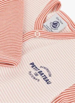 PETIT BATEAU Dors-bien Milleraies En Coton Bio | Rouge -Petit Bateau 4146752