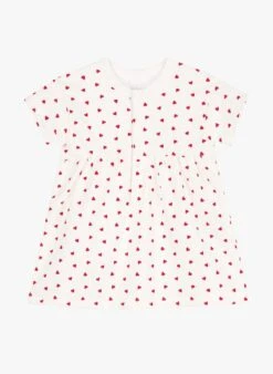 PETIT BATEAU Robe Col Rond Avec Body En Coton Bio | Rouge