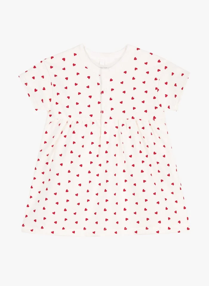 PETIT BATEAU Robe Col Rond Avec Body En Coton Bio | Rouge 3 PETIT BATEAU Robe Col Rond Avec Body En Coton Bio | Rouge