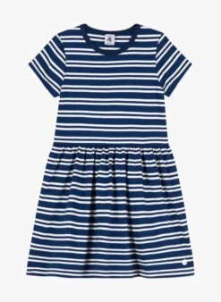 PETIT BATEAU Robe Courte Col Rond En Coton | Bleu