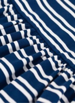 PETIT BATEAU Robe Courte Col Rond En Coton | Bleu -Petit Bateau 4146769