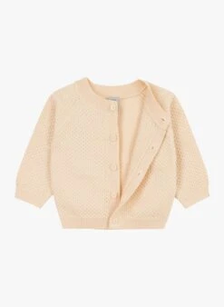 PETIT BATEAU Gilet Col Rond En Maille Nid D'abeille | Beige 9 PETIT BATEAU Gilet Col Rond En Maille Nid D'abeille | Beige -Petit Bateau 4146791
