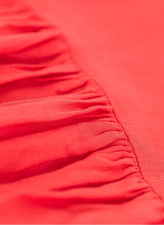 PETIT BATEAU Robe Midi Col Rond En Lin | Rouge 5 PETIT BATEAU Robe Midi Col Rond En Lin | Rouge – Image 3