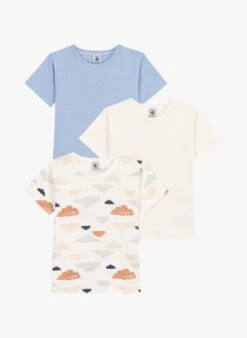 PETIT BATEAU Lot De 3 Tee-shirt Col Rond Imprimé En Coton | Multicolore
