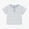 PETIT BATEAU Tee-shirt Col Rond Rayé En Coton | Bleu -Petit Bateau 4146836