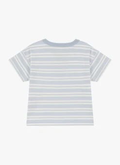 PETIT BATEAU Tee-shirt Col Rond Rayé En Coton | Bleu -Petit Bateau 4146837