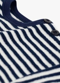 PETIT BATEAU Sweat Col Rond Rayé En Coton | Bleu -Petit Bateau 4146879