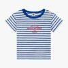 PETIT BATEAU Tee-shirt Col Rond Rayé En Coton | Bleu -Petit Bateau 4146886