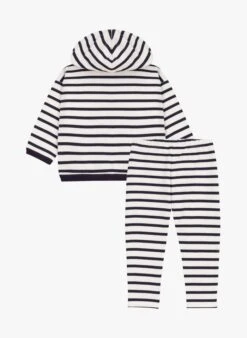 PETIT BATEAU Ensemble Rayé En Jersey épais De Coton Bio | Noir -Petit Bateau 4146890