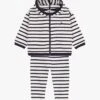 PETIT BATEAU Ensemble Rayé En Jersey épais De Coton Bio | Noir -Petit Bateau 4146892