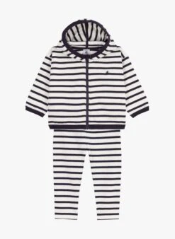 PETIT BATEAU Ensemble Rayé En Jersey épais De Coton Bio | Noir