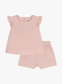 PETIT BATEAU Ensemble En Gaze De Coton | Rose -Petit Bateau 4146893