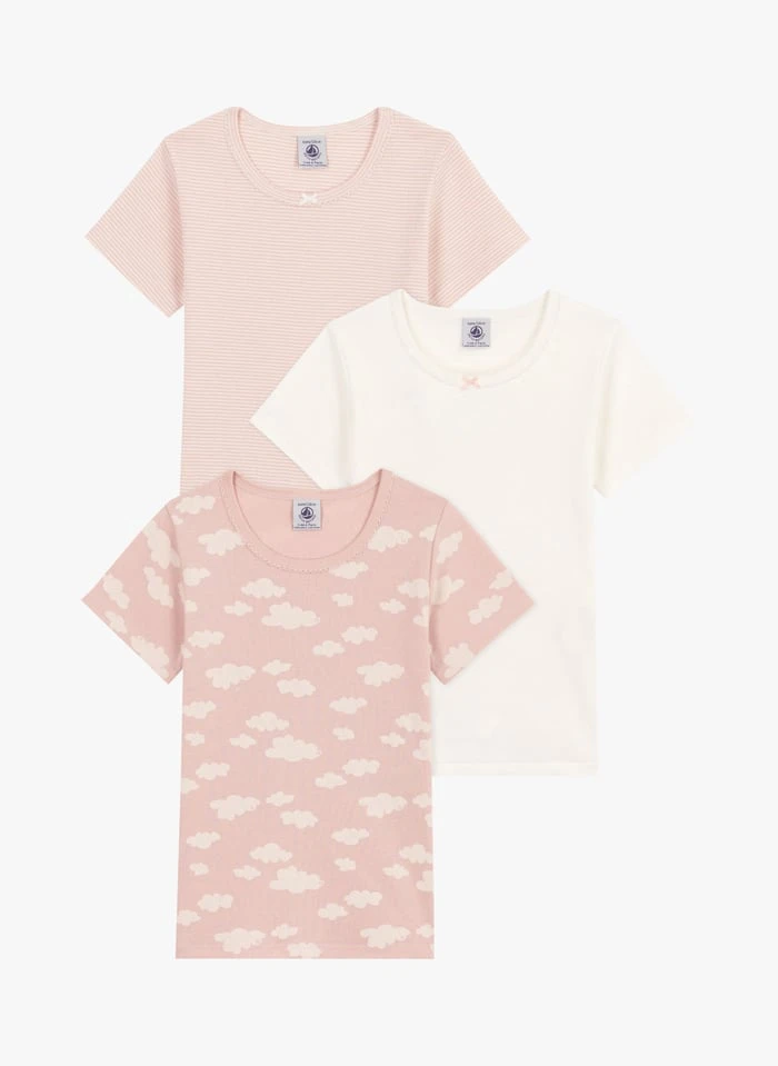 PETIT BATEAU Lot De 3 Tee-shirts En Coton | Multicolore 3 PETIT BATEAU Lot De 3 Tee-shirts En Coton | Multicolore