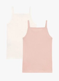 PETIT BATEAU Lot De 2 Débardeurs à Bretelles En Coton Ajouré | Multicolore -Petit Bateau 4146929