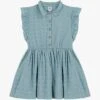 PETIT BATEAU Robe Col Classique Brodée En Coton | Bleu -Petit Bateau 4146960