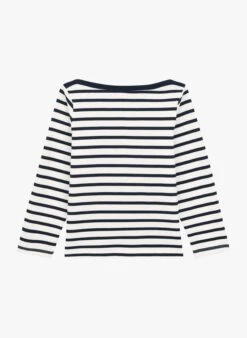PETIT BATEAU Tee-shirt Marinière Col Bateau En Coton | Noir -Petit Bateau 4152213