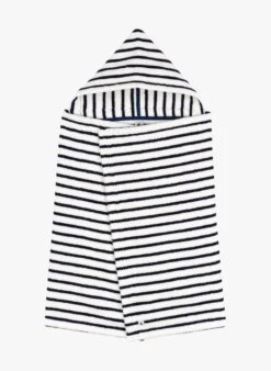PETIT BATEAU Cape De Bain Rayée En Coton | Blanc