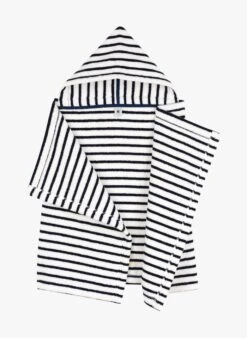 PETIT BATEAU Cape De Bain Rayée En Coton | Blanc -Petit Bateau 4152217