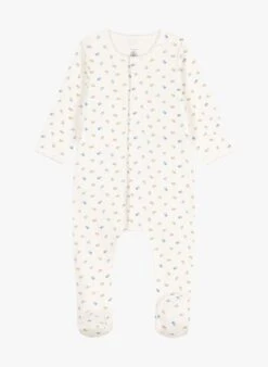 PETIT BATEAU Body Pyjama Fleurs En Coton Bio | Multicolore