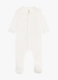 PETIT BATEAU Dors-bien à Pois En Coton Bio | Blanc