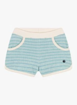 PETIT BATEAU Short Rayé En Coton Mélangé | Bleu