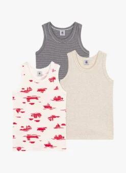 PETIT BATEAU Lot De 3 Débardeurs En Coton Bio | Multicolore