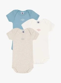 PETIT BATEAU Lot De 3 Bodies Sérigraphié En Coton Bio | Multicolore