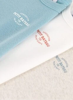 PETIT BATEAU Lot De 3 Bodies Sérigraphié En Coton Bio | Multicolore -Petit Bateau 4152339