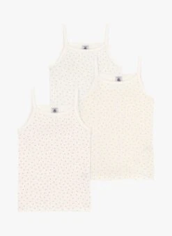 PETIT BATEAU Lot De 3 Débardeurs à Bretelles En Coton Bio | Multicolore