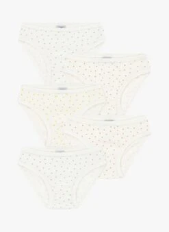 PETIT BATEAU Lot De 5 Culottes Coeurs En Coton Bio | Multicolore