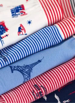 PETIT BATEAU Lot De 5 Boxers En Coton | Multicolore -Petit Bateau 4152444