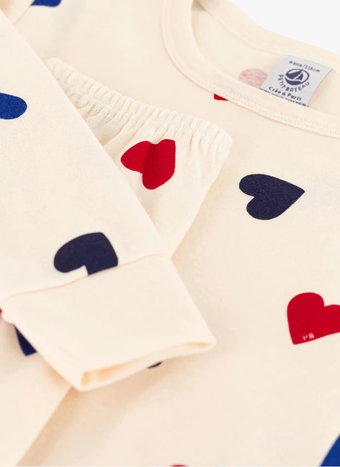 PETIT BATEAU Pyjama Coeurs En Coton Bio | Multicolore 6 PETIT BATEAU Pyjama Coeurs En Coton Bio | Multicolore – Image 4