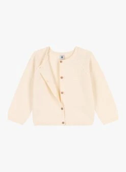 PETIT BATEAU Gilet Col Rond En Coton | Beige -Petit Bateau 4157370