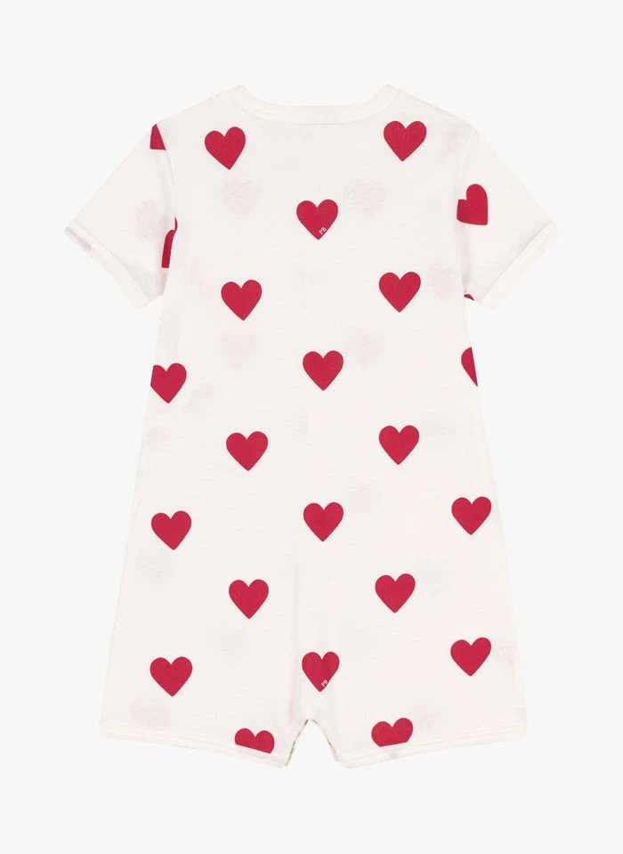 PETIT BATEAU Combinaison Courte Coeur En Coton Bio | Orange 4 PETIT BATEAU Combinaison Courte Coeur En Coton Bio | Orange – Image 2