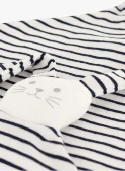 PETIT BATEAU Doudou Lapin Marinière En Coton Bio | Noir -Petit Bateau 4157387