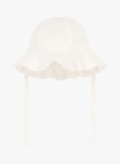 PETIT BATEAU Capeline Brodée En Coton | Blanc