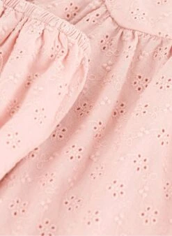 PETIT BATEAU Robe Col Carré Avec Bloomer En Broderie Anglaise | Rose -Petit Bateau 4158844