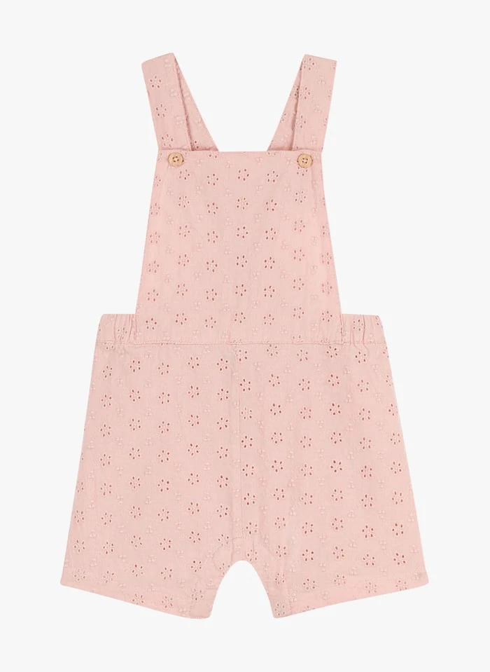 PETIT BATEAU Salopette En Broderie Anglaise En Coton | Rose 3 PETIT BATEAU Salopette En Broderie Anglaise En Coton | Rose