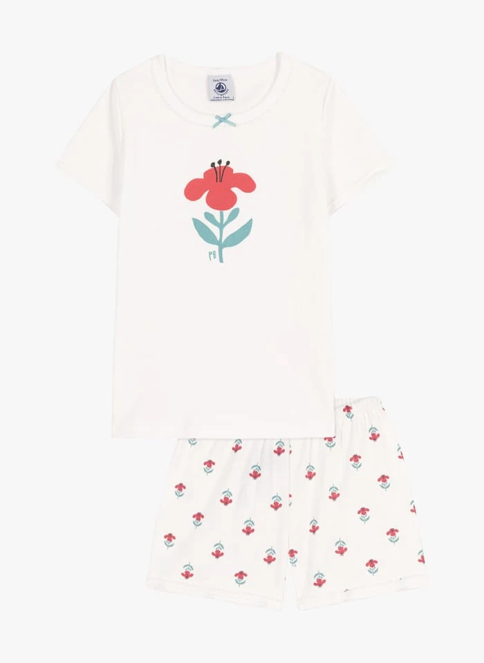PETIT BATEAU Pyjama Short Fleurs En Coton Bio | Multicolore 4 PETIT BATEAU Pyjama Short Fleurs En Coton Bio | Multicolore â Image 2