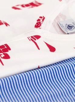 PETIT BATEAU Lot De 2 Combinaison Courtes En Coton Bio | Multicolore -Petit Bateau 4158925