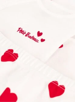 PETIT BATEAU Ensemble 3 Pièces Coeurs En Coton Bio | Orange -Petit Bateau 4158928