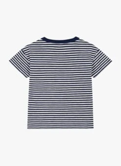 PETIT BATEAU T-shirt Col Rond Rayé En Coton | Bleu -Petit Bateau 4158940