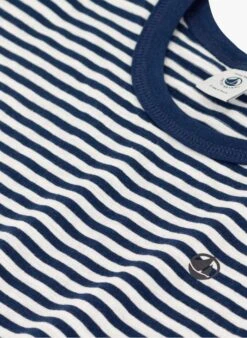 PETIT BATEAU T-shirt Col Rond Rayé En Coton | Bleu -Petit Bateau 4158941