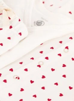 PETIT BATEAU Ensemble Imprimé Coeurs En Coton Bio | Rouge -Petit Bateau 4163446