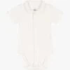 PETIT BATEAU Body Avec Col Claudine En Coton | Blanc -Petit Bateau 4163447
