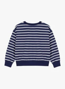 PETIT BATEAU Sweat Col Rond Rayé En Coton | Bleu 5 PETIT BATEAU Sweat Col Rond Rayé En Coton | Bleu -Petit Bateau 4163454