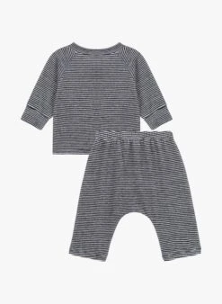 PETIT BATEAU Ensemble à Rayures En Velours | Noir -Petit Bateau 4163460